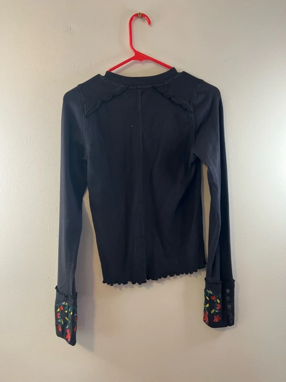 Free People Fleur Embroidered Cuff Henley - Picture 7 of 11